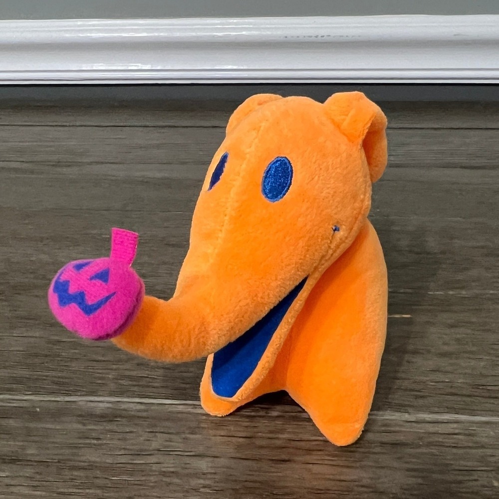 Disney Nightmare Before Christmas‎ Zero Plush Neon Orange Pink Flower Dog